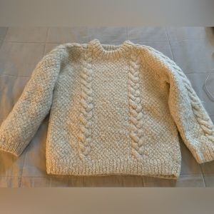Beige wool handmade sweater